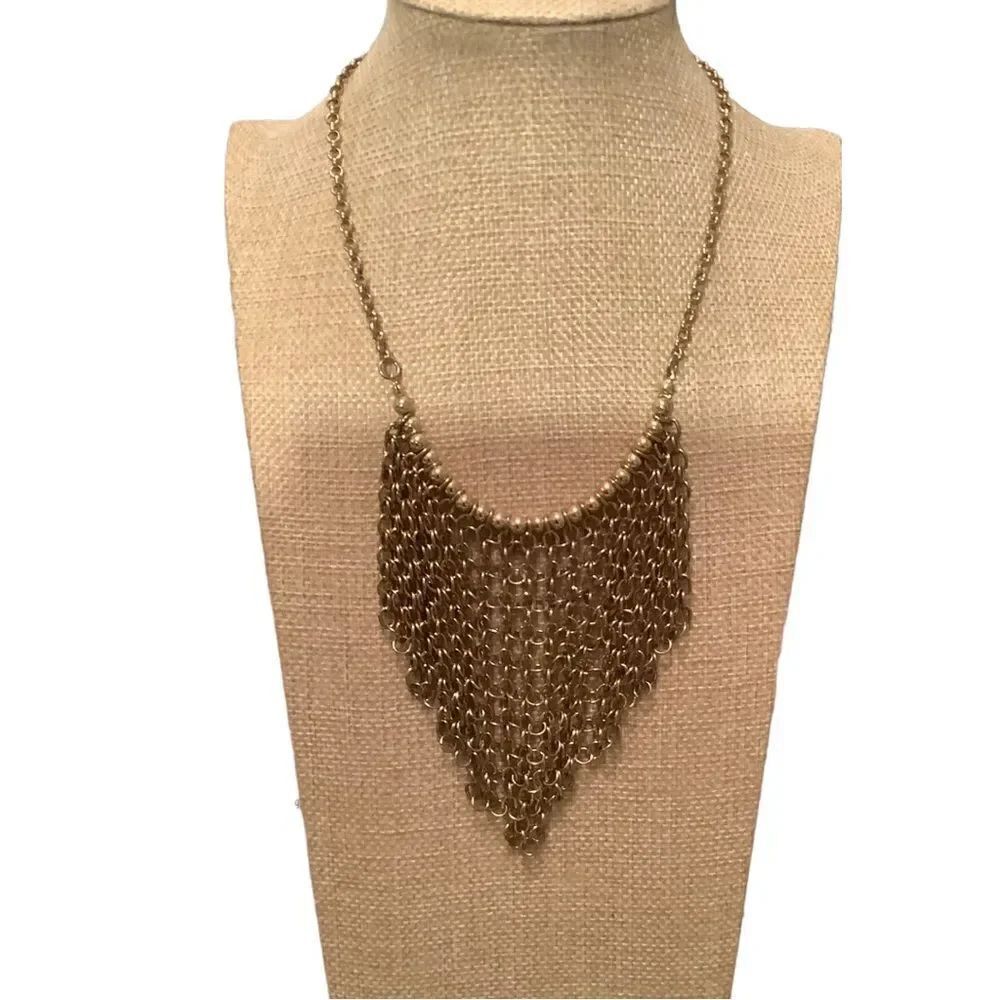 Gold tone mesh necklace. NWOT